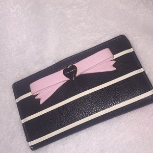 Betsey Johnson Black And White Striped Wallet